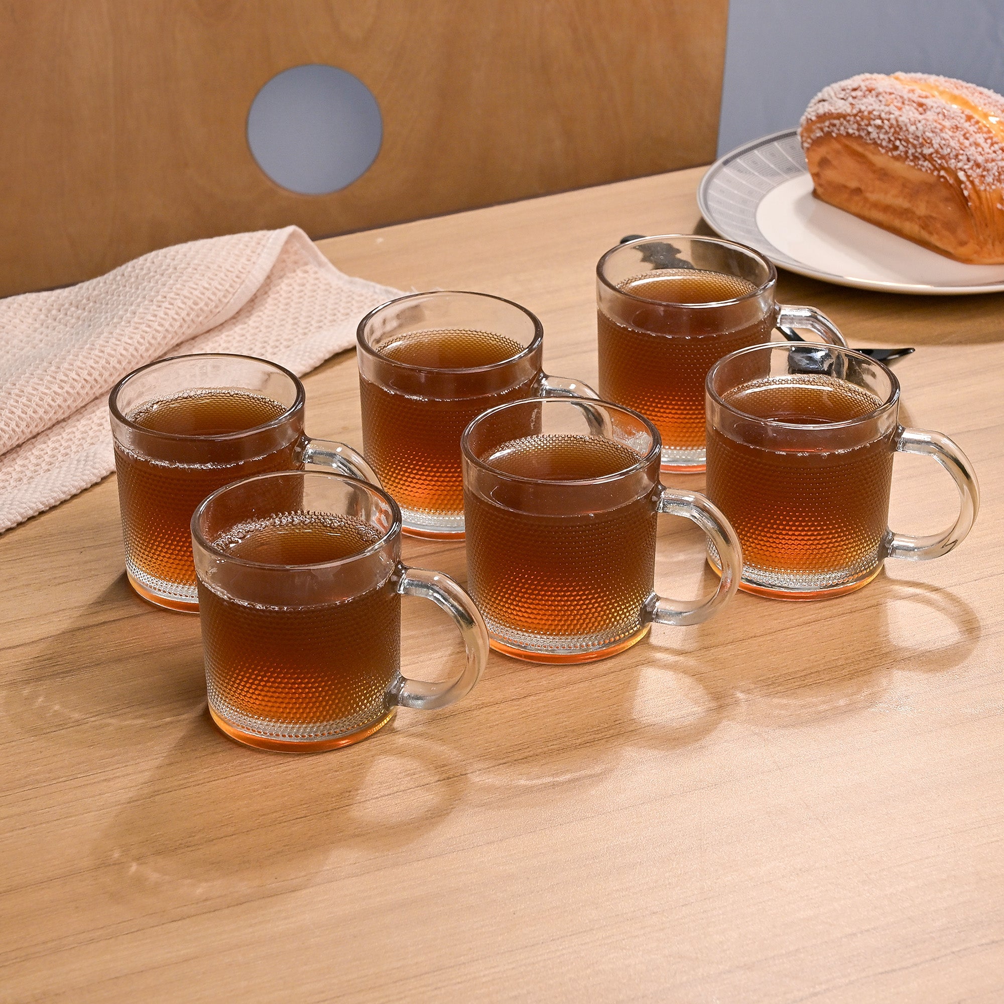 Textured Glass Tea Cup Set of 6