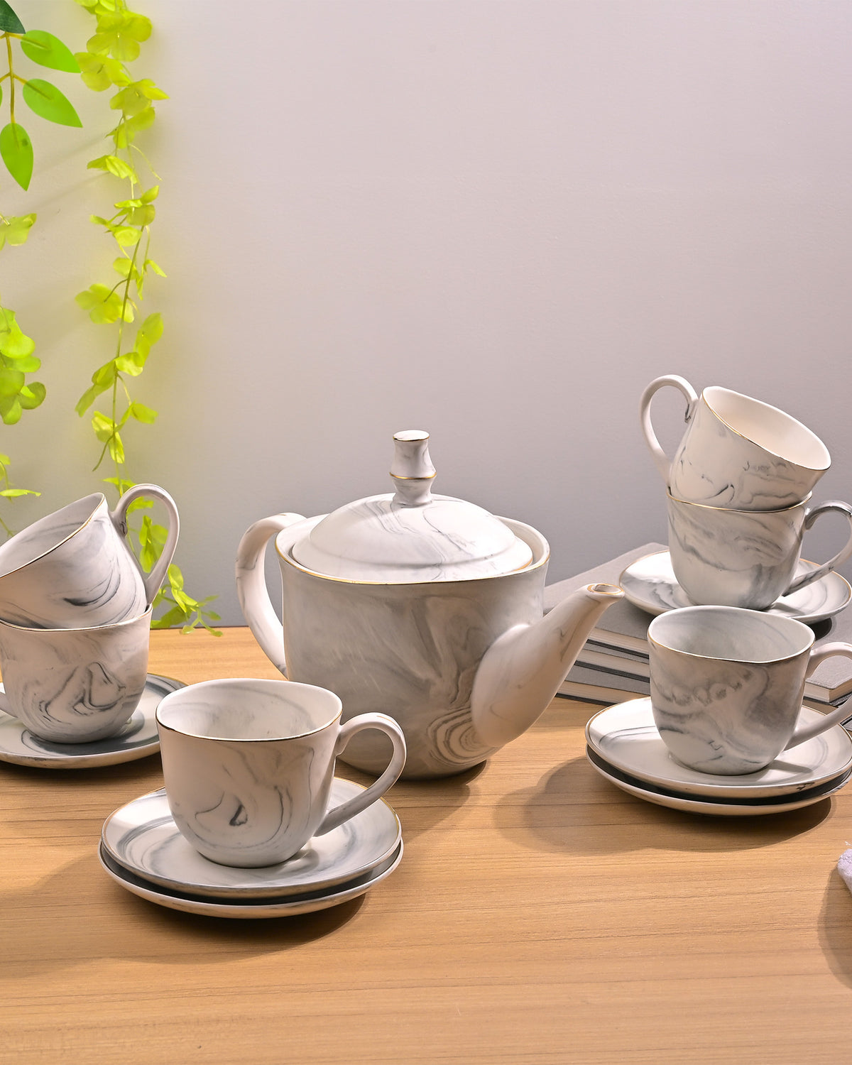 Cloud Grey Ceramic Tea Kettle Set of 6 Grey – Kairaus