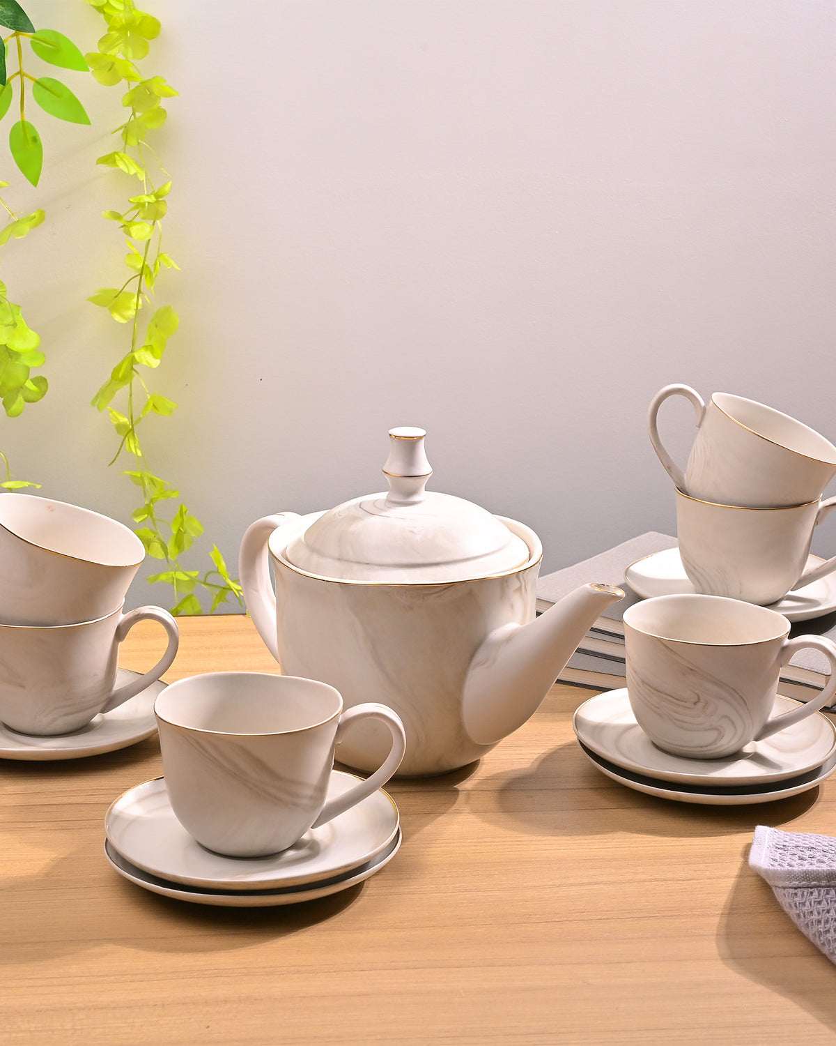 Greige Ceramic Tea Kettle Set of 6 – Kairaus