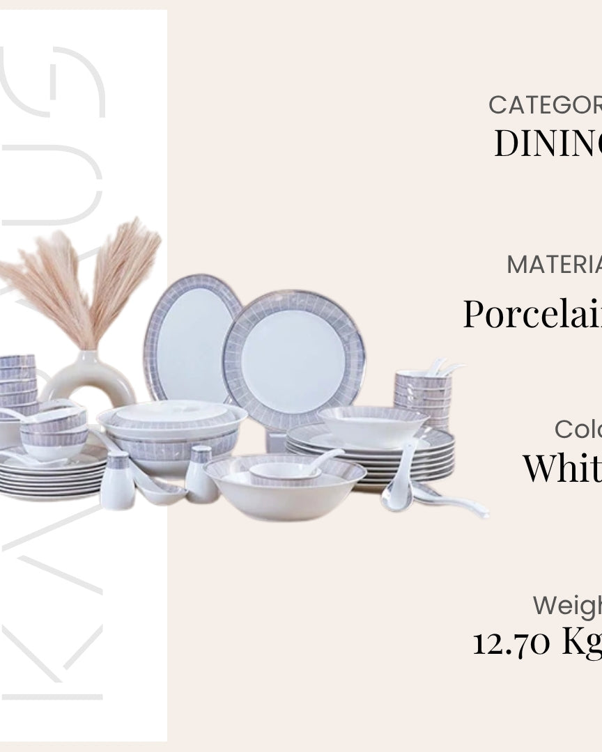 Glossy white and blue dinner plates