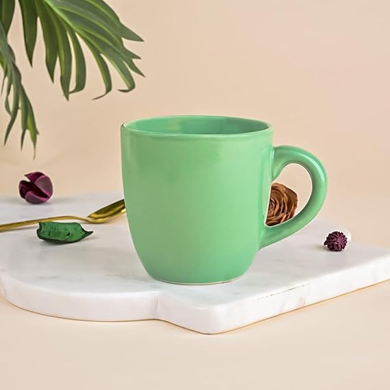Vibrant Green Ceramic Tea Cup Set of 4