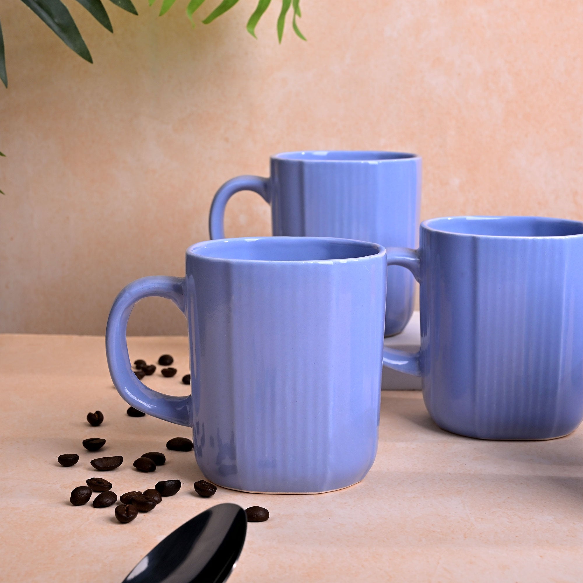 Ocean Blue Ceramic Coffee Mug Set of 6