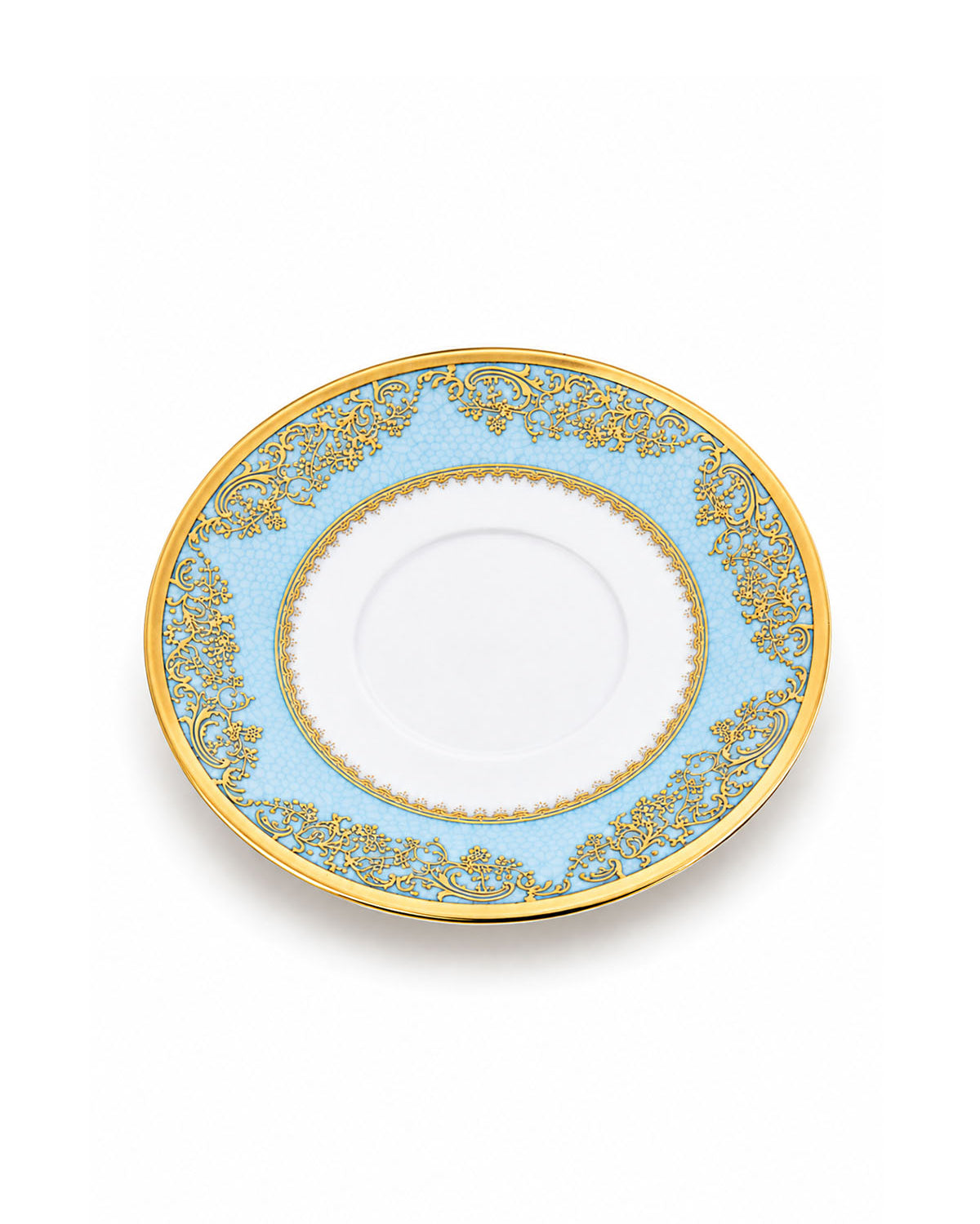 Six-piece Amora tea cup set featuring real gold accents