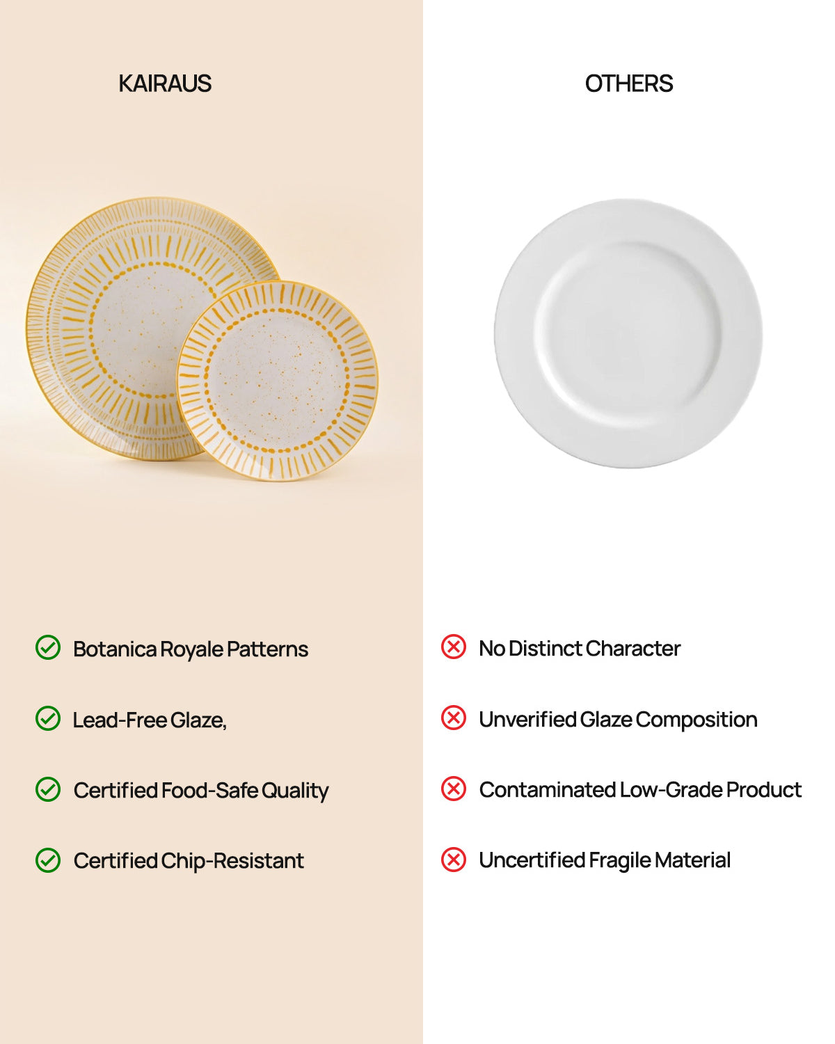 Amoret porcelain tableware set for everyday meals