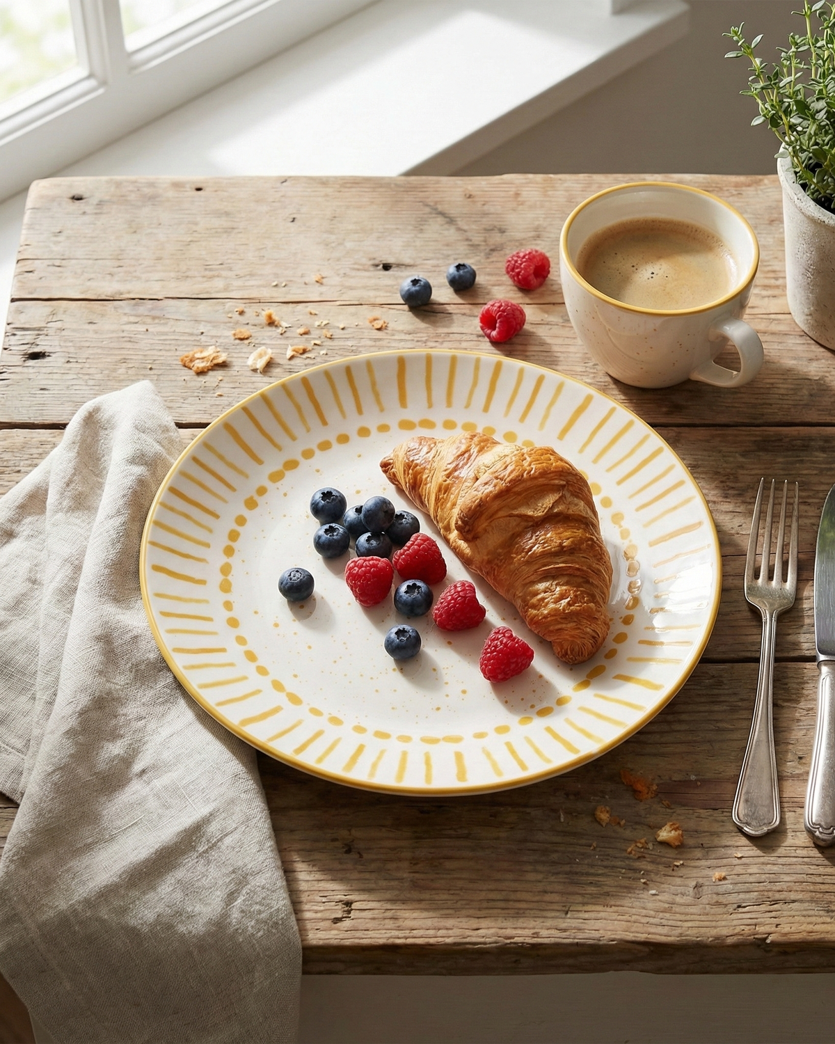 White porcelain quarter plates by Amoret