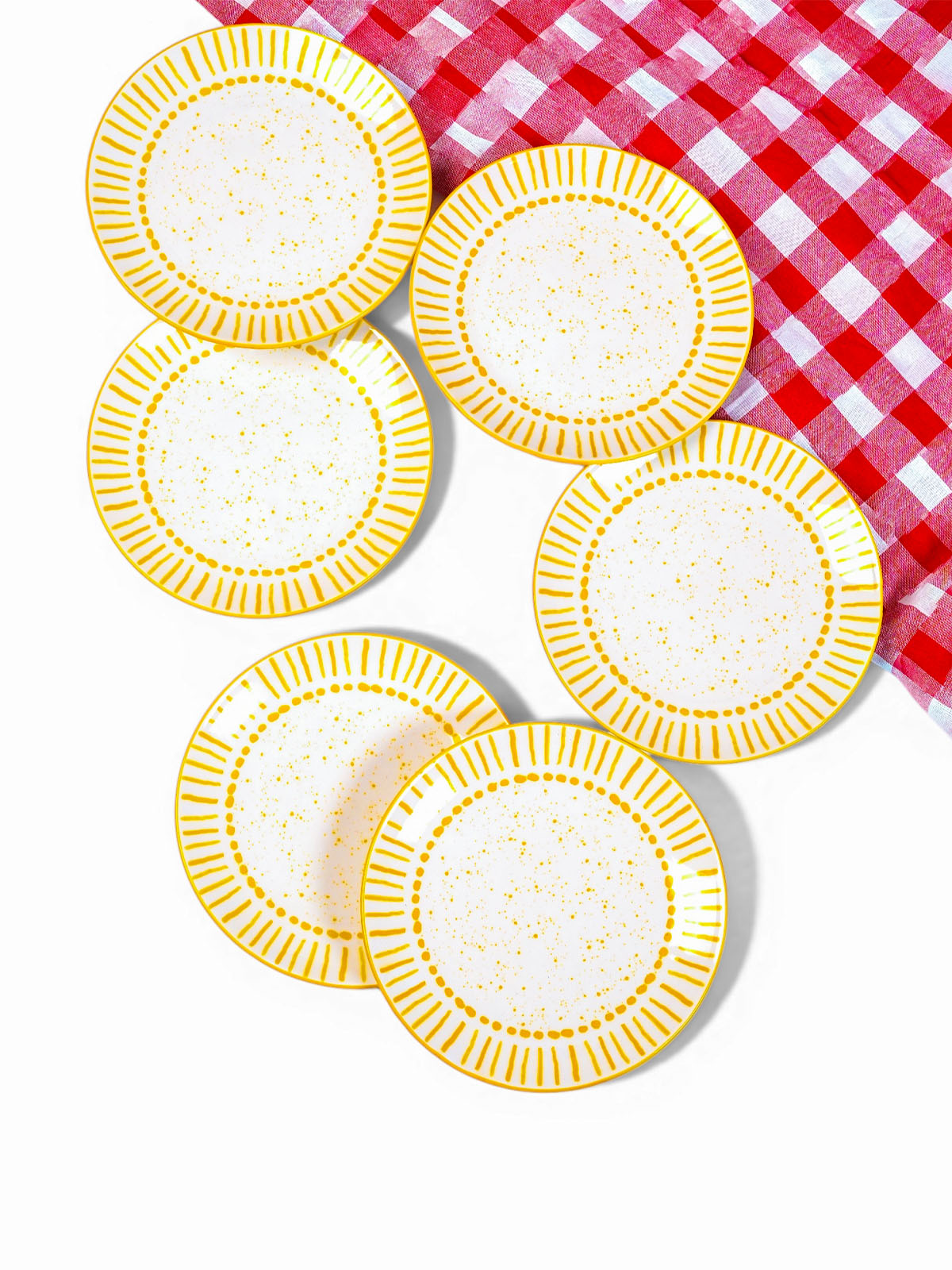 Amoret porcelain quarter plates set of 6 in 7.8-inch size