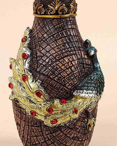 Antique peacock vase for traditional home decor