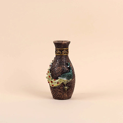 Classic antique vase showcasing an elegant peacock motif