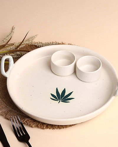 Antique white serving platter