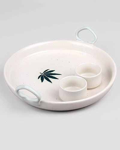 White decorative serving platter