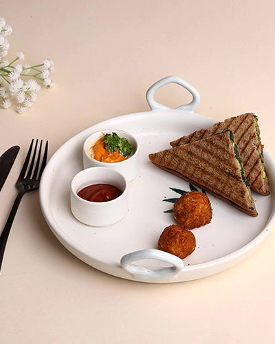 Elegant antique white platter