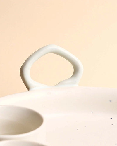 Vintage-style white serving platter