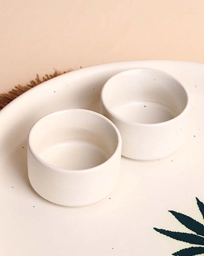 Decorative white food serving platter