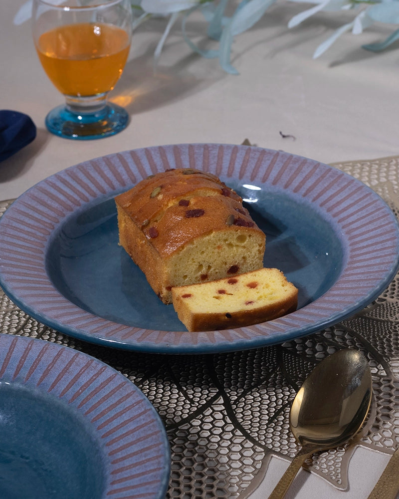 Aqua blue ceramic plates for serving snacks