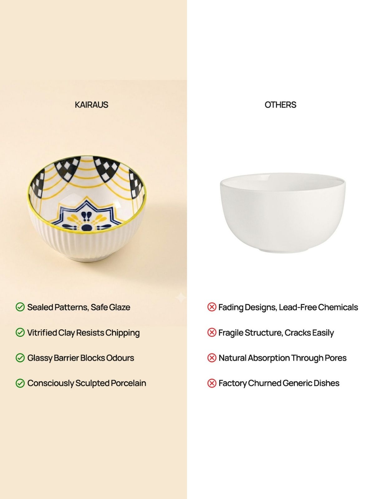 Artistic Porcelain Shiny Bowls Set
