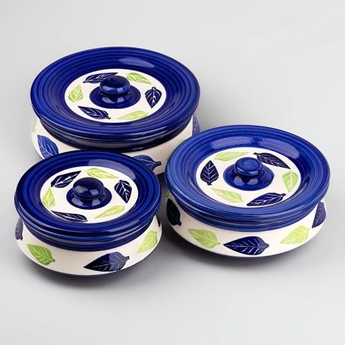 Floral serving bowl with lid