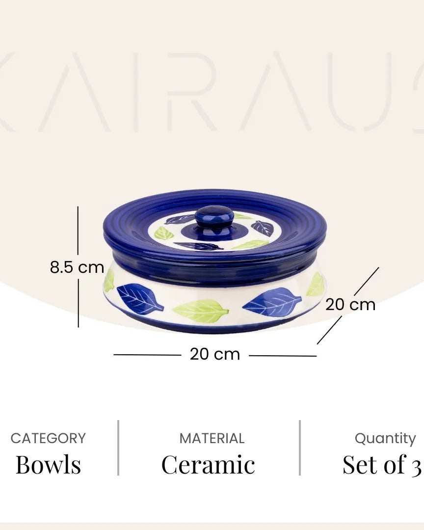 Stylish covered serving bowl for dining table
