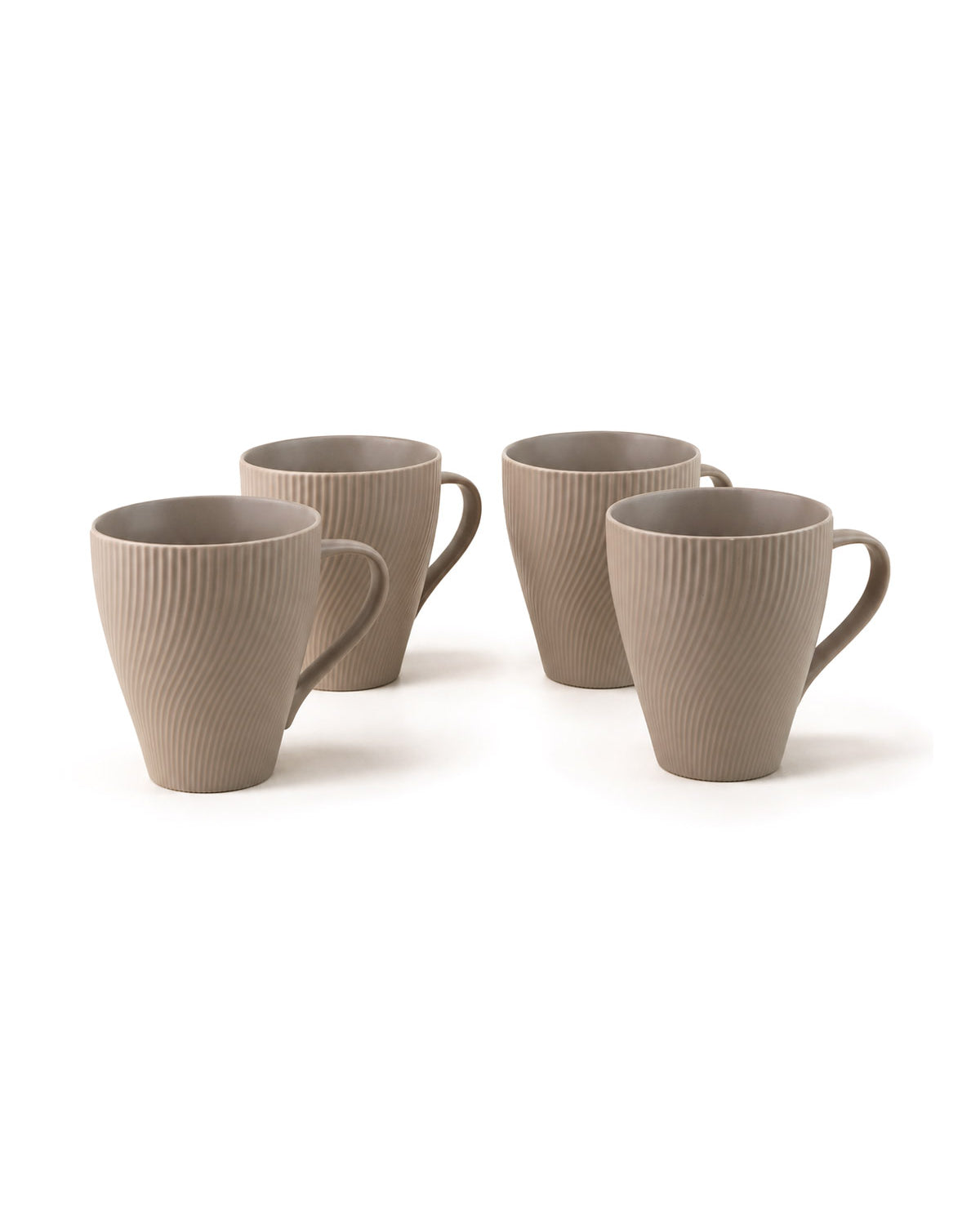 Set of four ash grey New Bone China coffee mugs