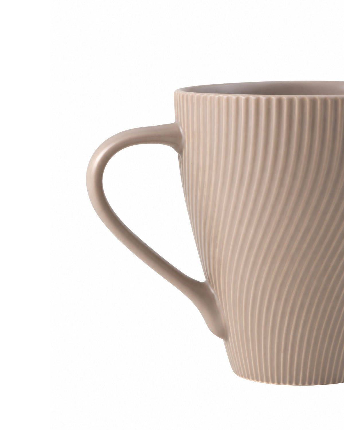 Four-piece New Bone China coffee mug set in ash grey