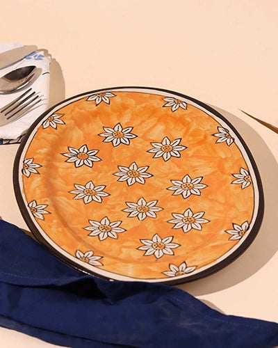 Autumn Bloom hand-painted ceramic serving platter