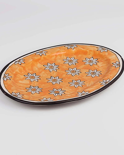 Elegant autumn floral hand-painted platter