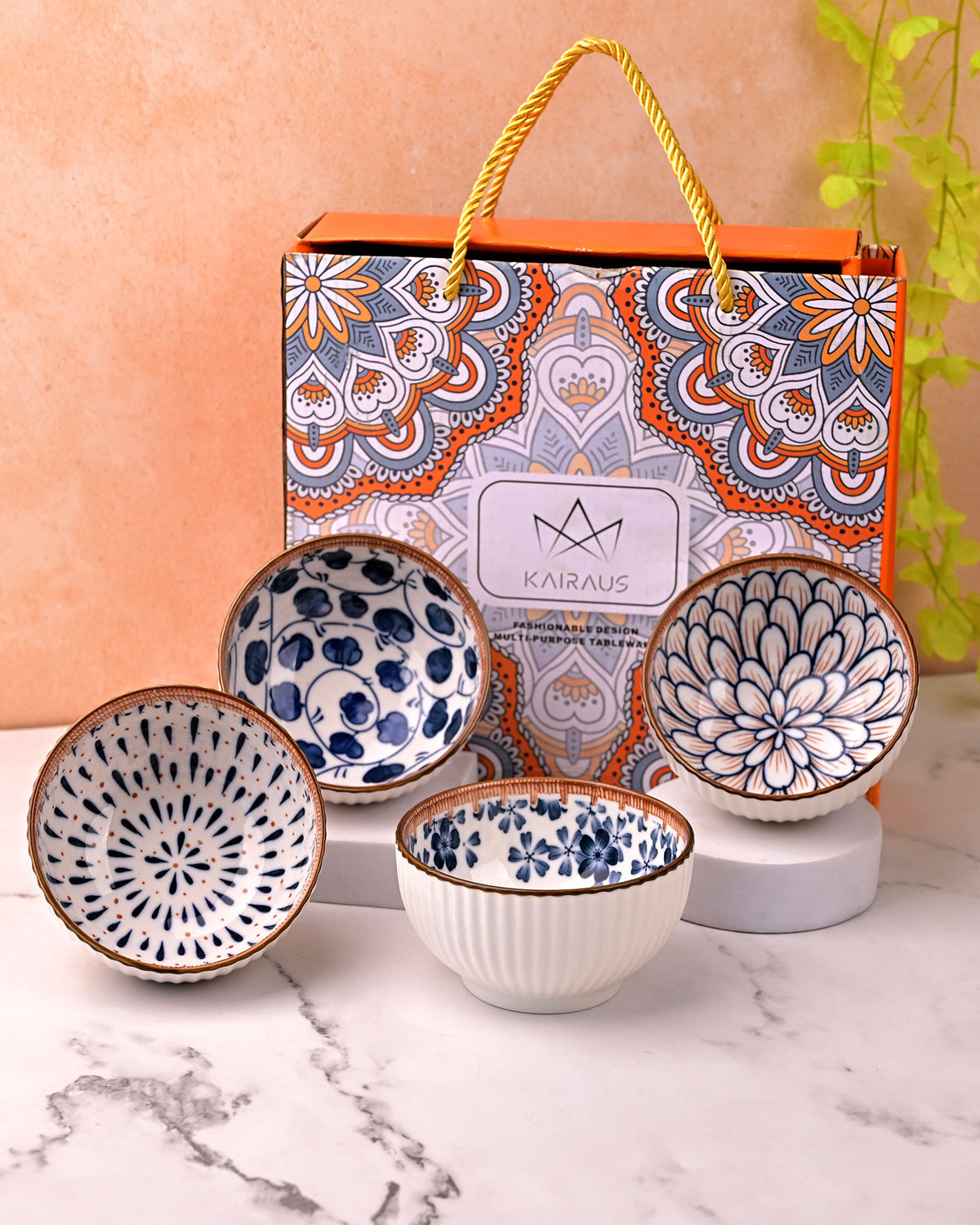 Autumn Ethereal porcelain bowls set of 4