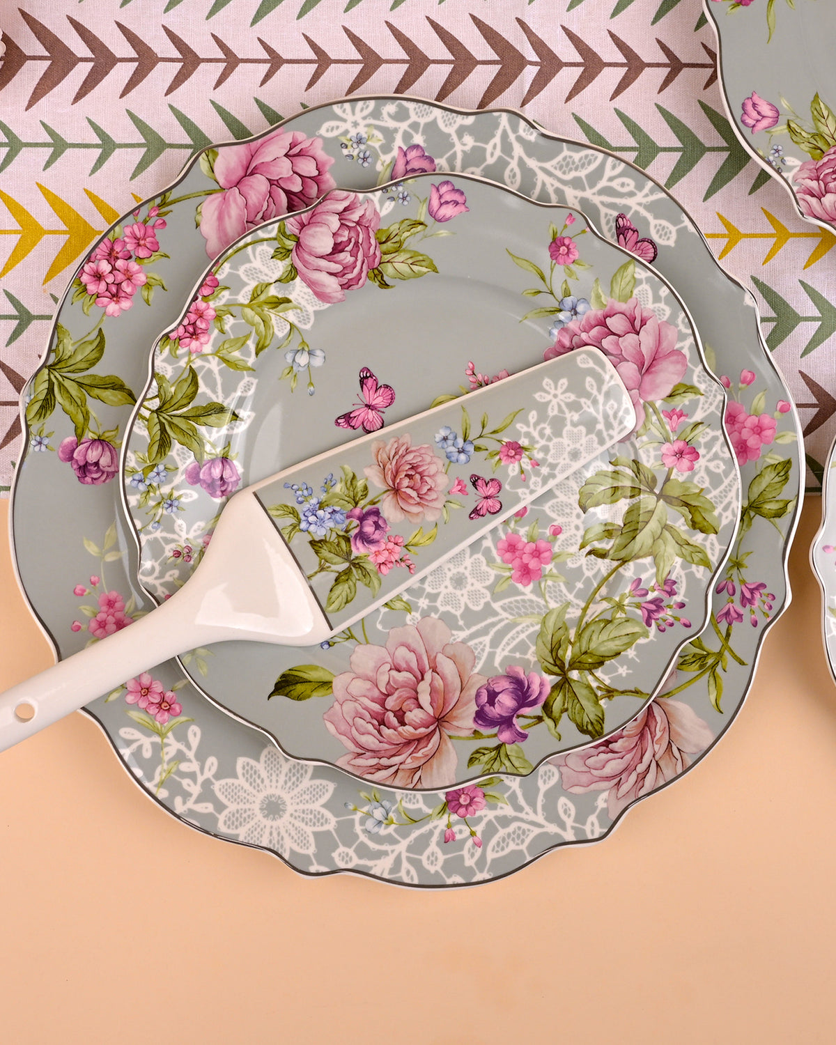 Azure Blossom 8-piece premium dinner set