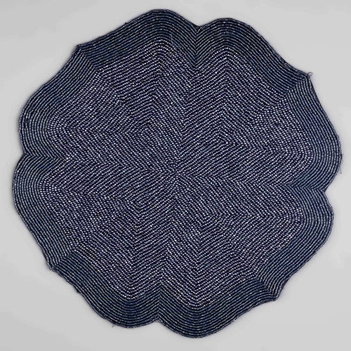 Handcrafted azure beaded placemat for dining table