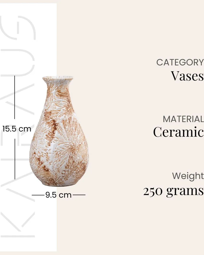 Decorative beige bottle vase featuring a textured surface