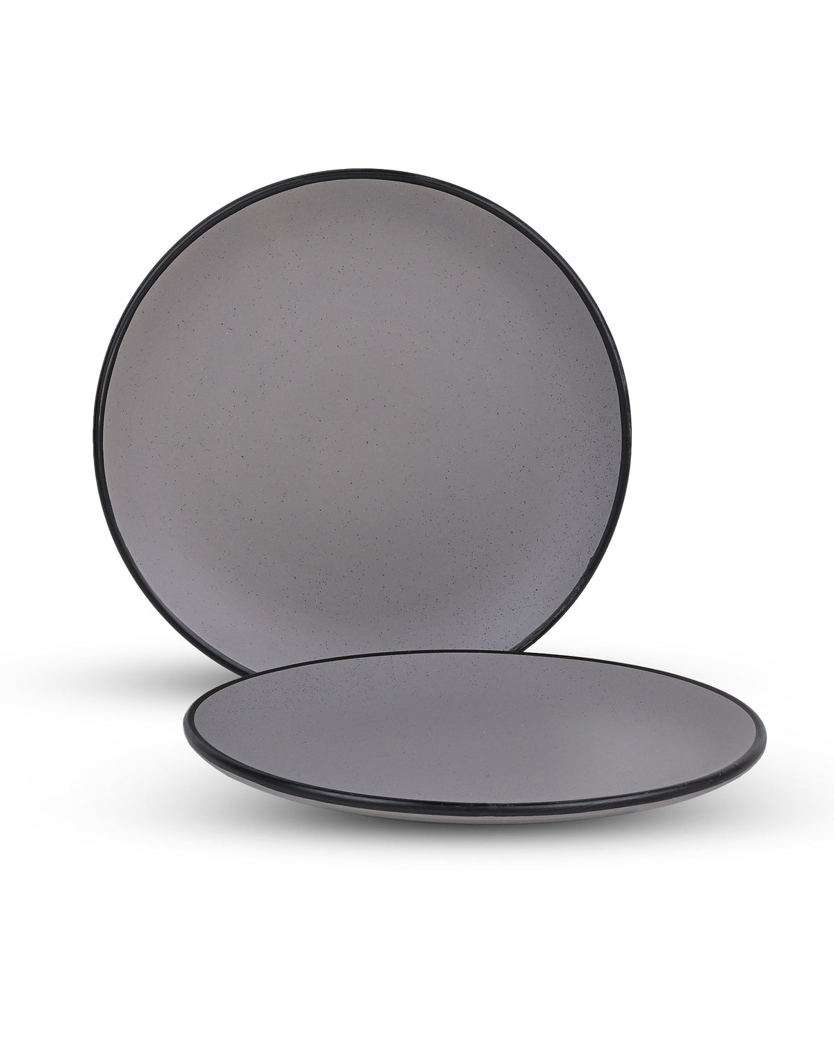 10.5 inch black-rimmed grey dinner plate set