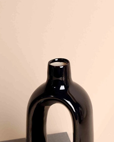 Modern black vase for stylish interior decoration