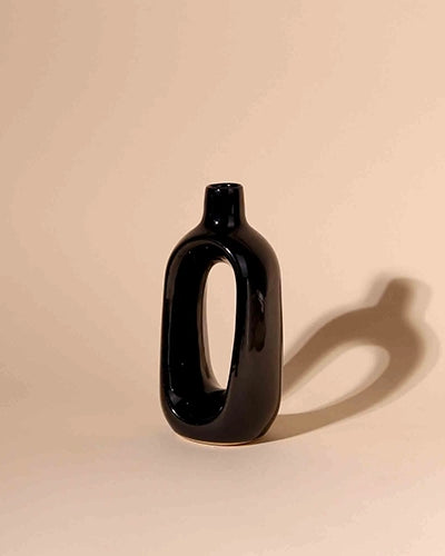 Contemporary Black Embrace vase for tabletop styling
