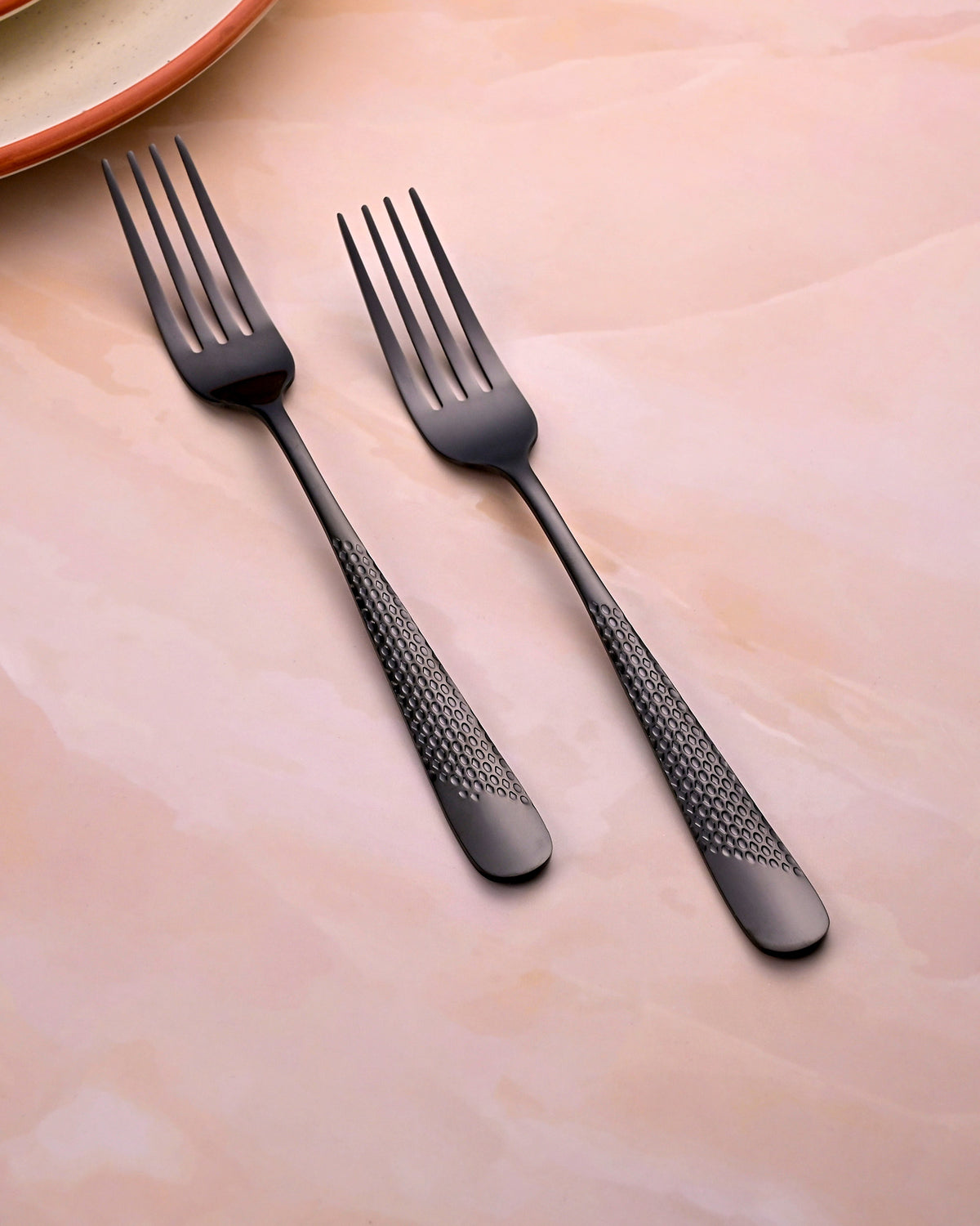 Black Flame Stainless Steel Forks Set of 2 with a Sleek Finish