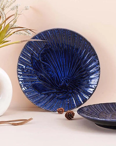 10.5 inch blue sapphire textured plate set