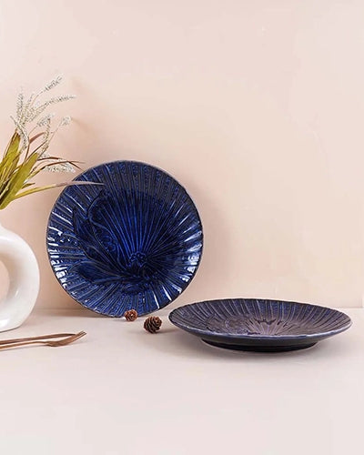 10.5 inch blue sapphire plates for serving meals