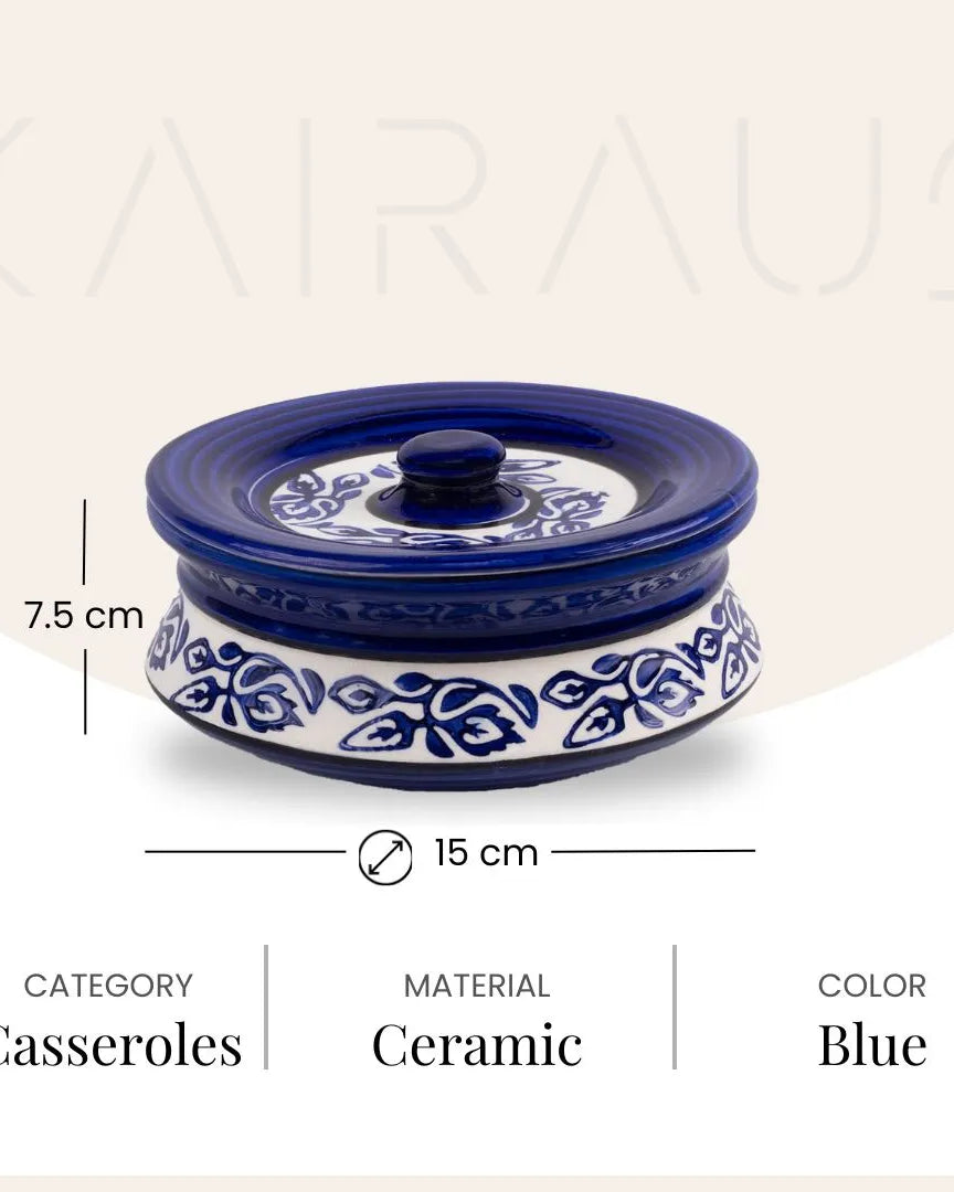 Decorative ceramic casserole dish with lid