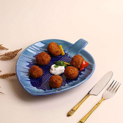 Decorative blue ombre ceramic platter