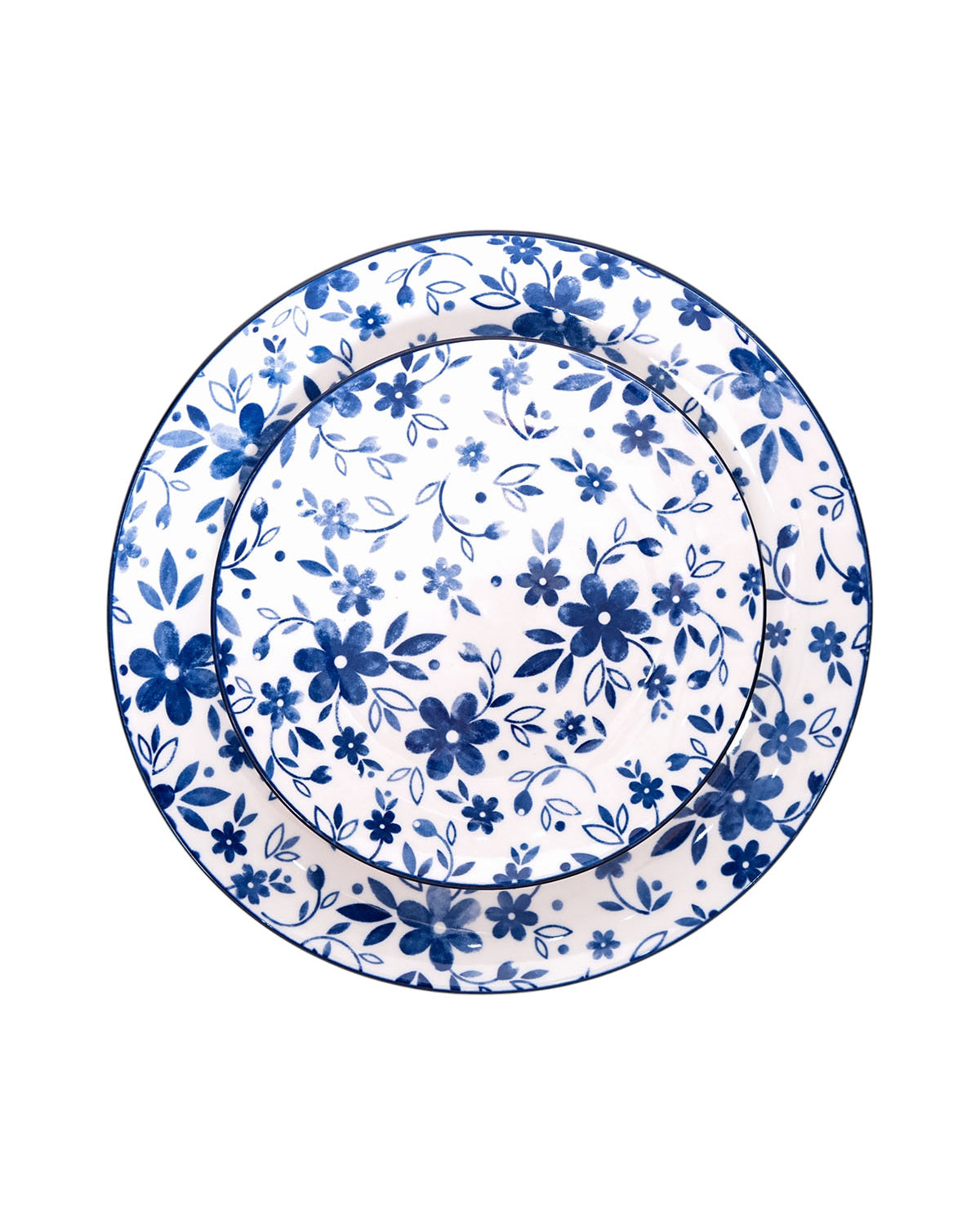 Elegant Bluebell porcelain dinner and quarter plates