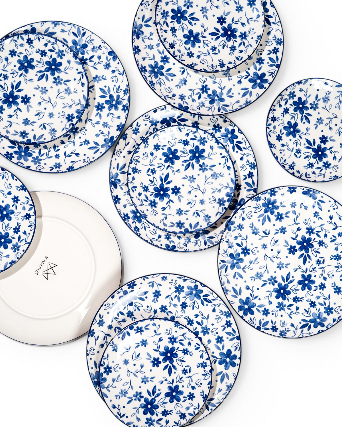 Bluebell porcelain dinner and quarter plate set of 6