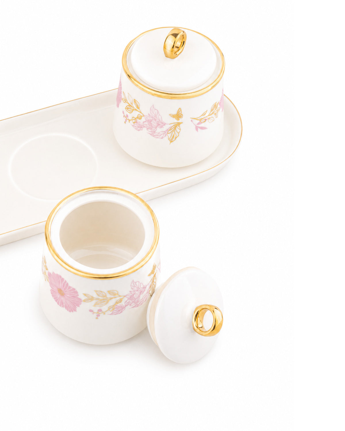 Elegant blush gold condiment set