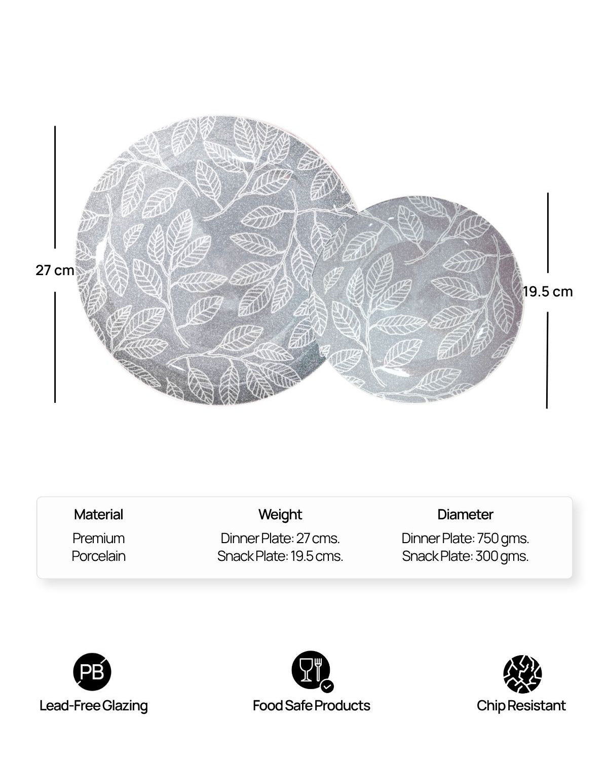 Sophisticated porcelain dinner and quarter plate set