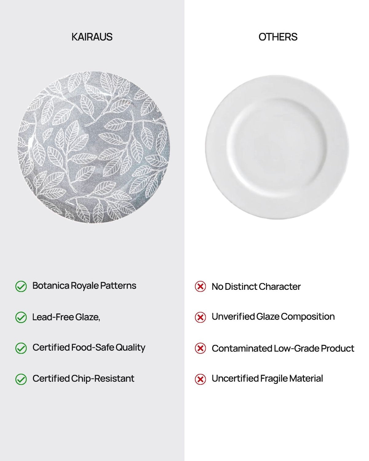 10.8-inch Boheme porcelain dinner plates for serving main courses