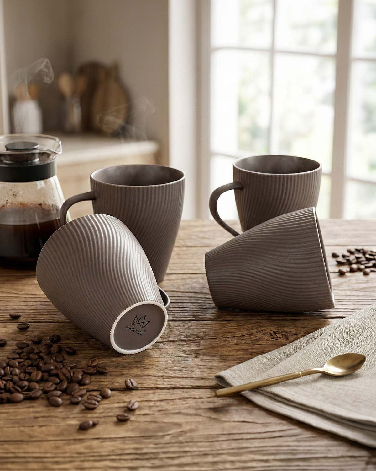 Cedar Unique New Bone China coffee mug set of 4