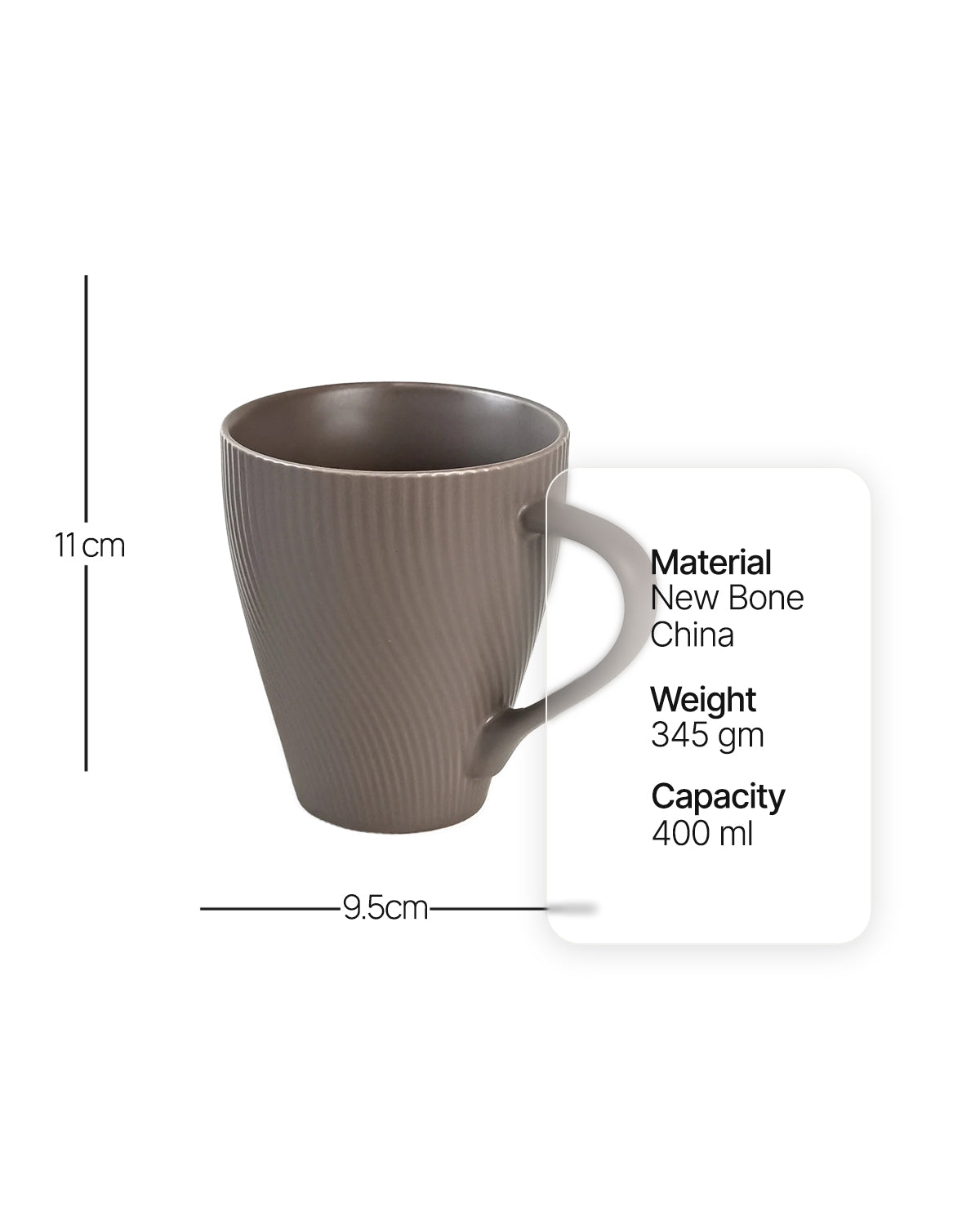 Four-piece New Bone China coffee mug set in Cedar