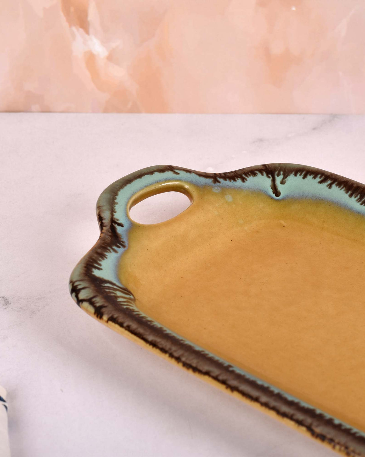 Stylish beige ceramic serving dish