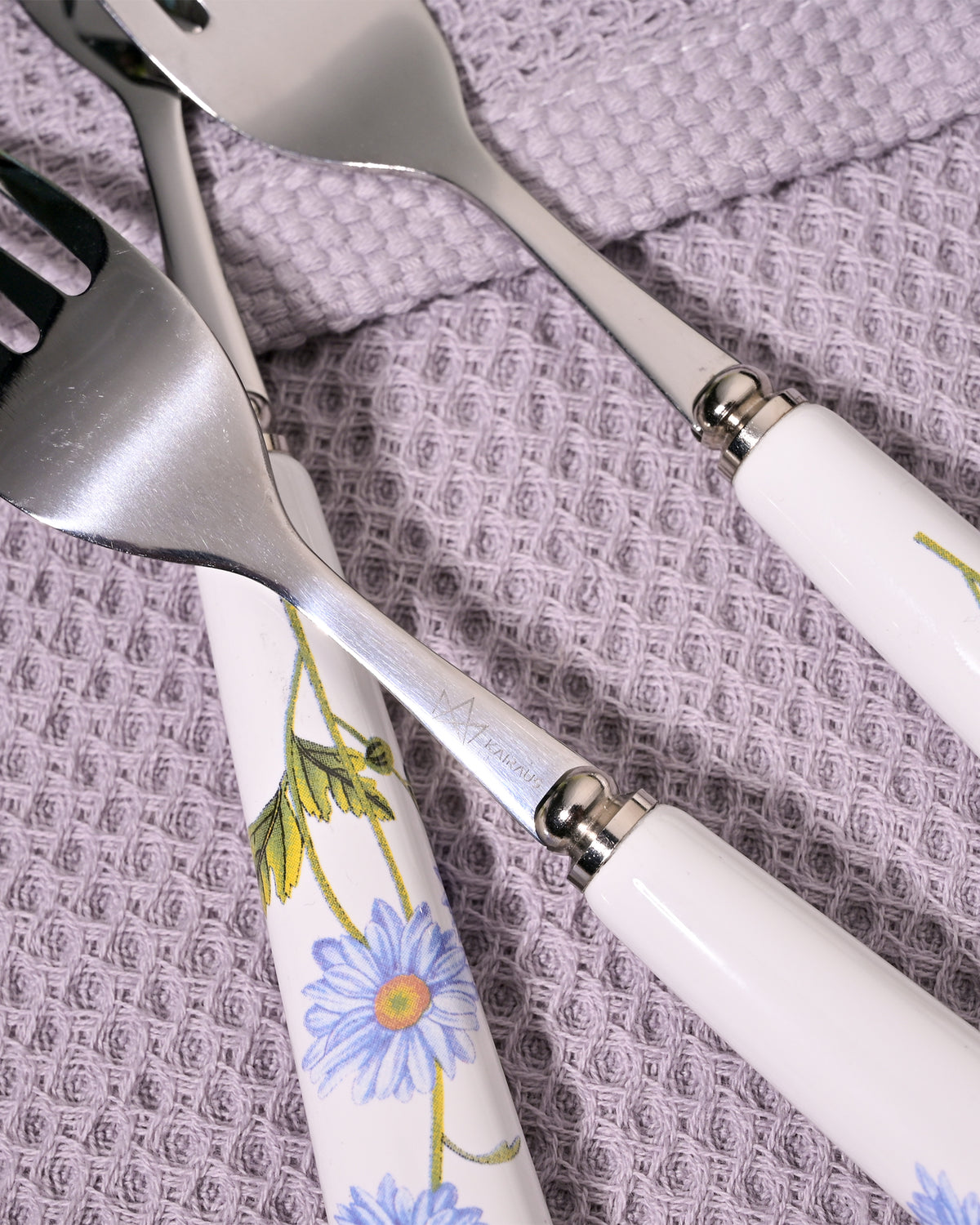 Stylish ceramic handled dining forks