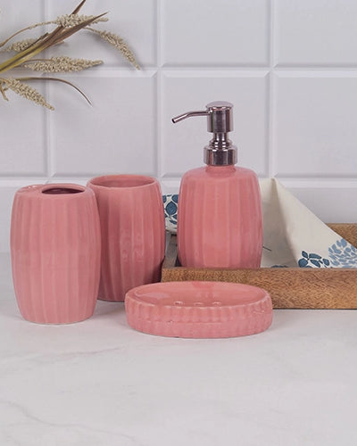 Premium ceramic bathroom accessories with striped design