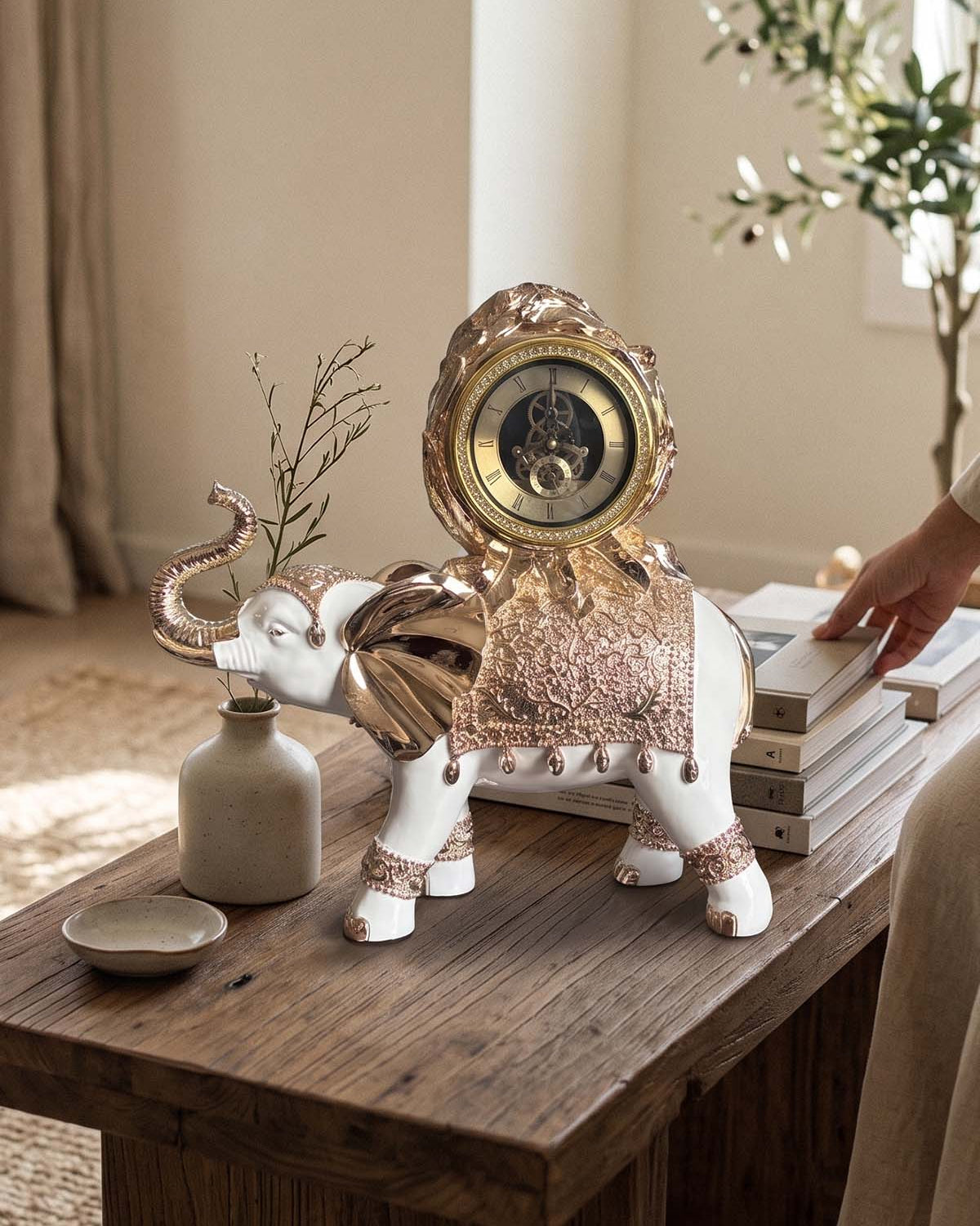 Luxury Chester Royal Elephant Clock Showpiece for home décor