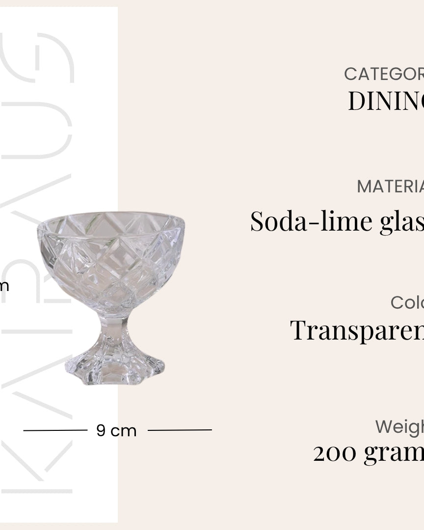 Elegant geometric glass bowls for desserts