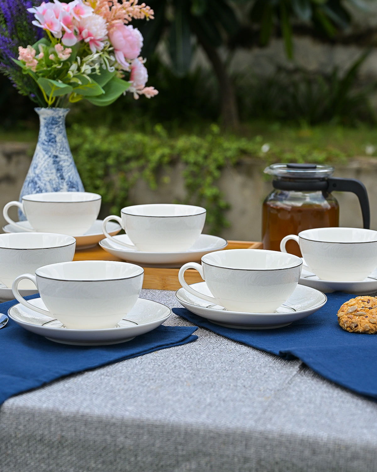 Clara rare bone china tea cup set of 6